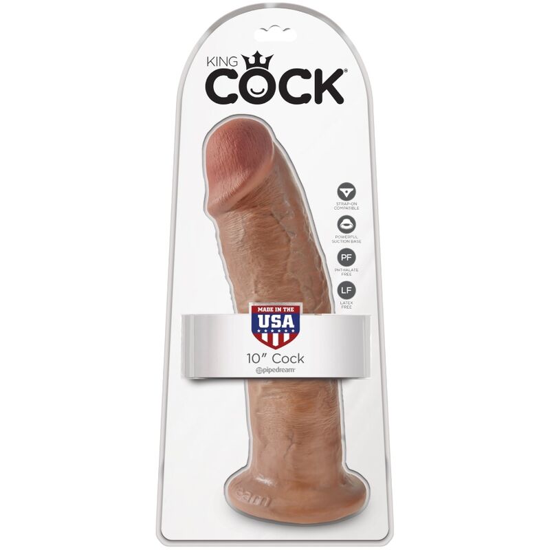 Gode Réaliste Veiné Base Ventouse Marron - King Cock