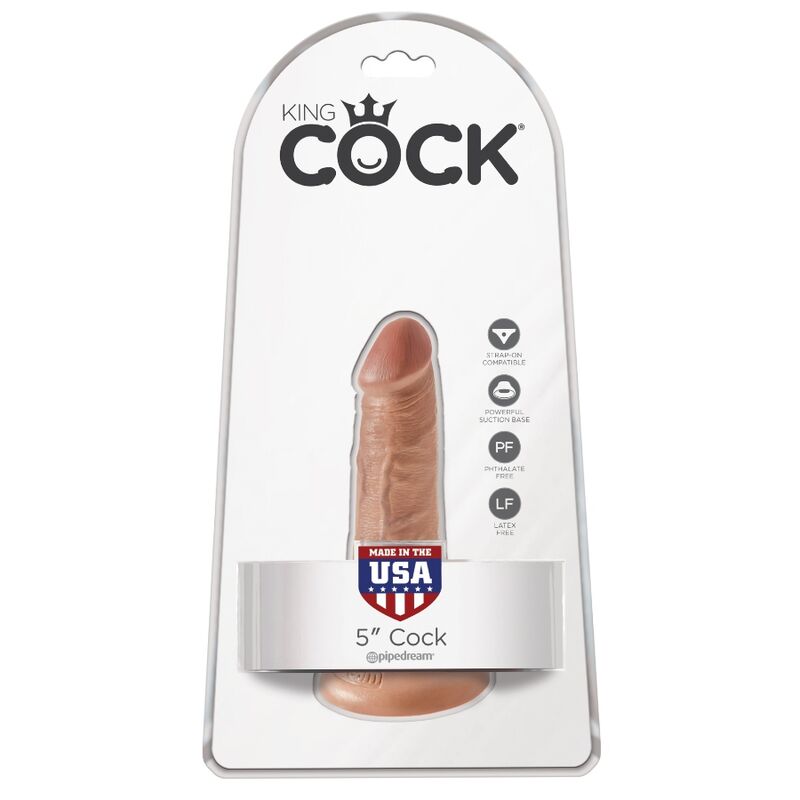 Gode Réaliste Veiné Base Ventouse Marron - King Cock