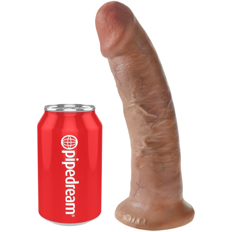 Gode Réaliste Veiné Base Ventouse Marron - King Cock
