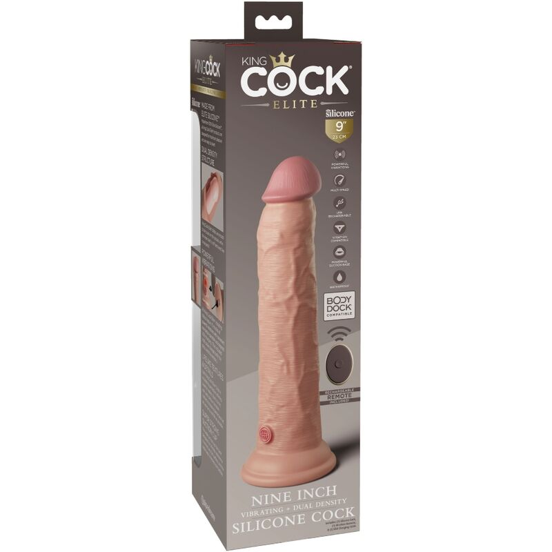 Vue d'ensemble — gode réaliste King Cock, vibrant elite silicone