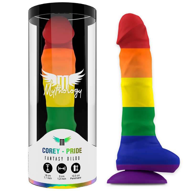 Gode Ventouse Corey Pride Silicone Couleurs Fierté 2 Tailles - Mythology Fantasy