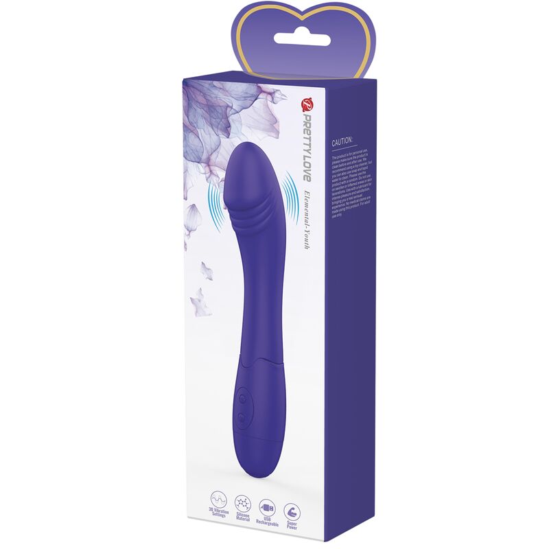 Gode Vibrant Point G Elemental Youth Silicone 30 Modes Rechargeable - Pretty Love