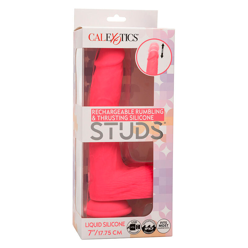 Gode Vibrant Réaliste Va-et-Vient Studs 10 Modes Ventouse IPX7 - CalExotics