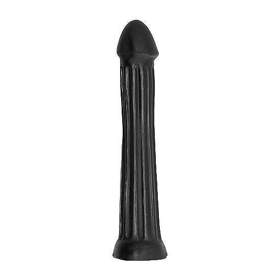 Gode XXL Plug 31 cm Rainuré Toucher Doux - All Black
