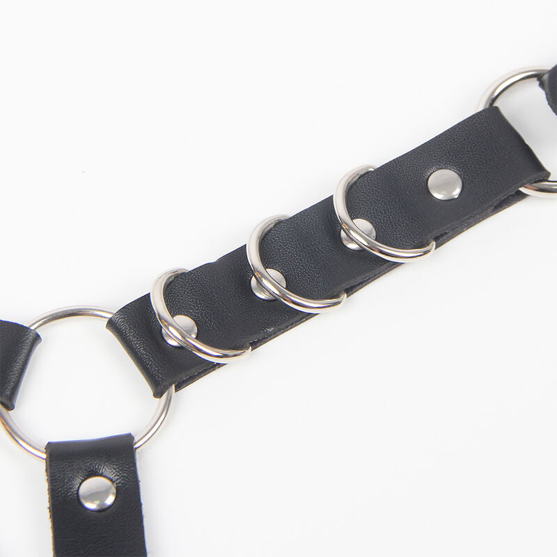Harnais Ceinture Jarretières Anneaux et Chaîne Cuir Taille Unique - Subblime