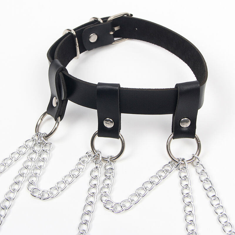 Harnais Complet Body Cuir Chaînes et Anneaux Forme Étoile Taille Unique - Subblime