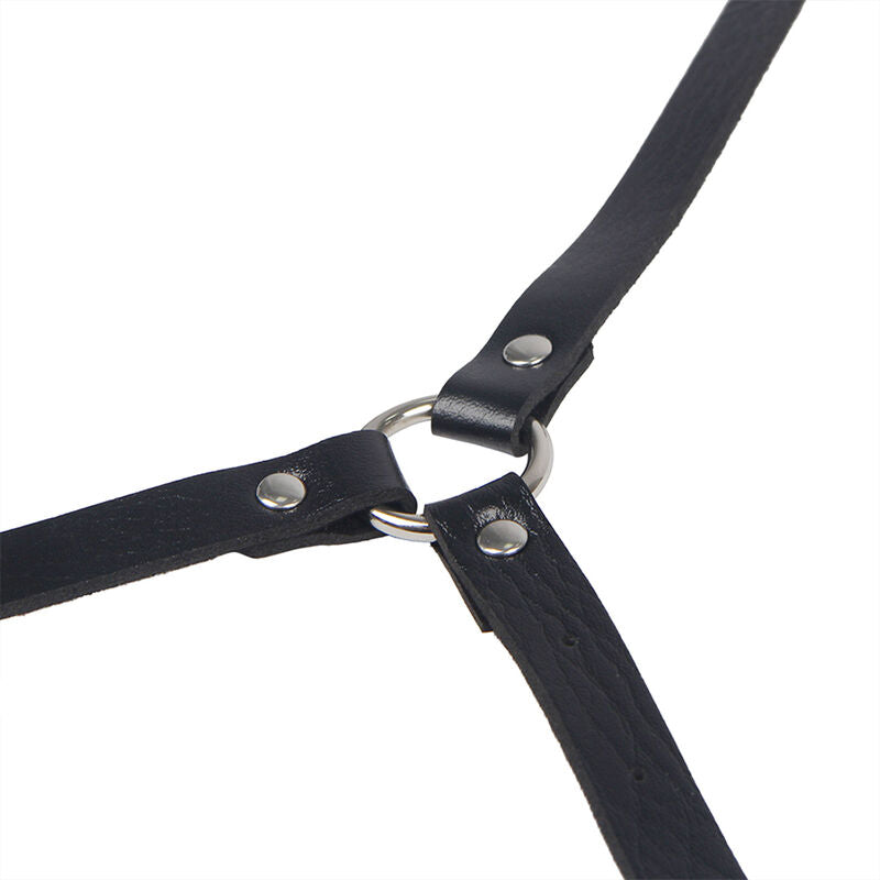 Harnais de Corps Cuir Détail Chaînes Taille Unique Noir - Subblime
