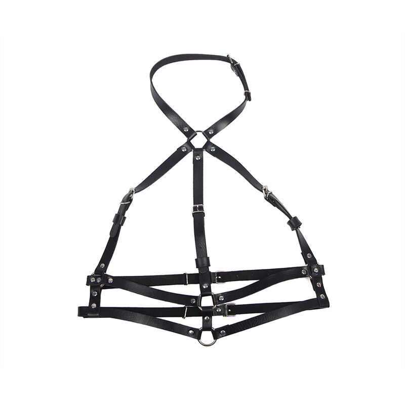 Harnais Poitrine BDSM Anneau Cuir Noir Taille Unique - Subblime