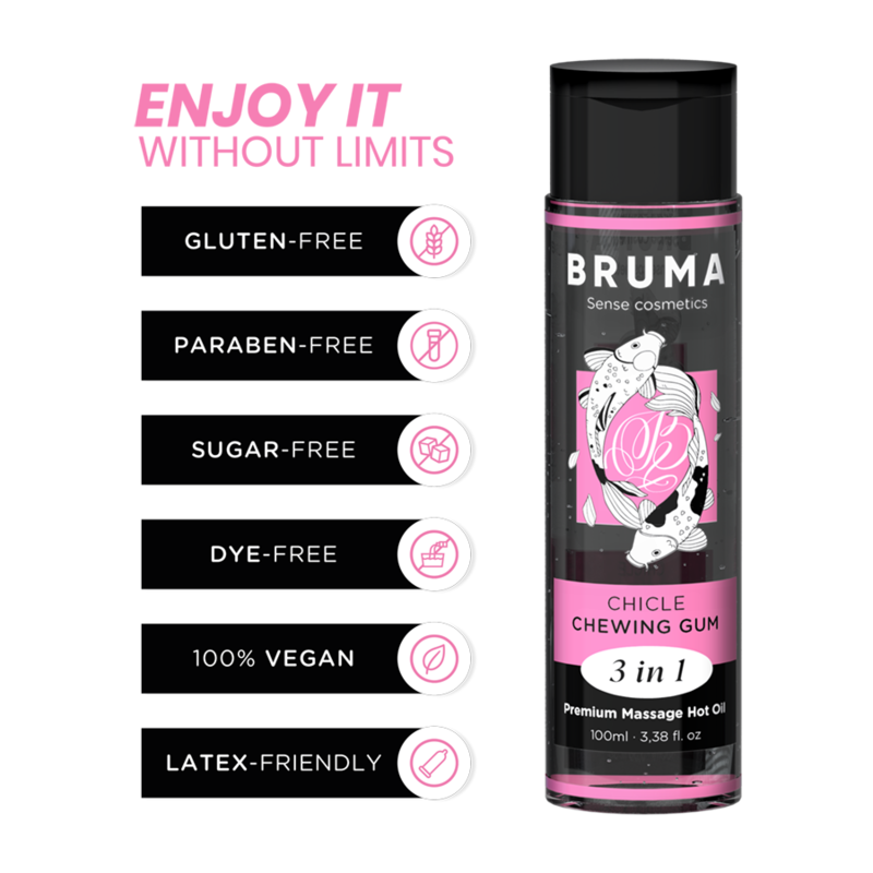 Huile de Massage Chauffante 3 en 1 Comestible 100 ml - Bruma