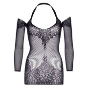 LEG AVENUE - TWIST HALTER DENTELLE MINI ROBE TAILLE UNIQUE