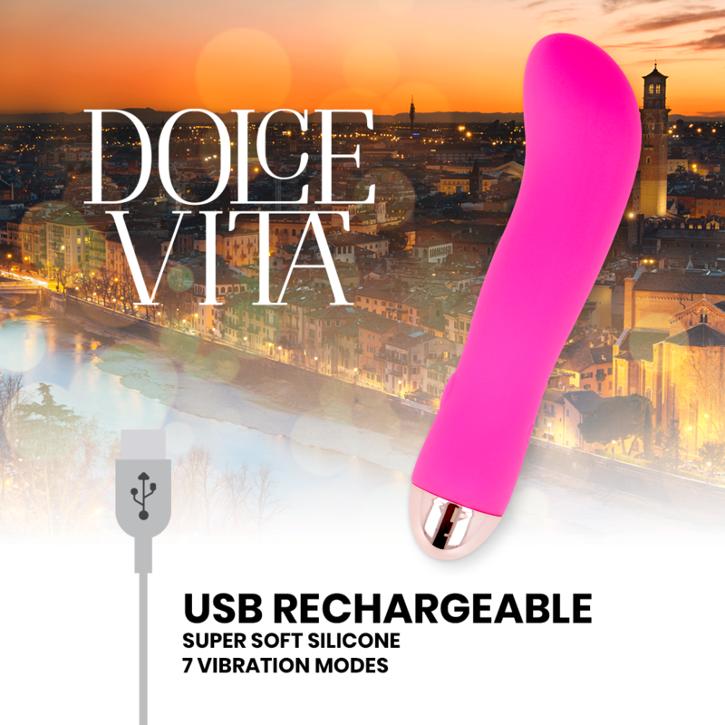 Vibromasseur Deux Rechargeable - Silicone Doux 7 Vitesses - Dolce Vita