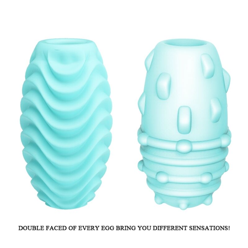 Oeuf masturbateur double face turquoise