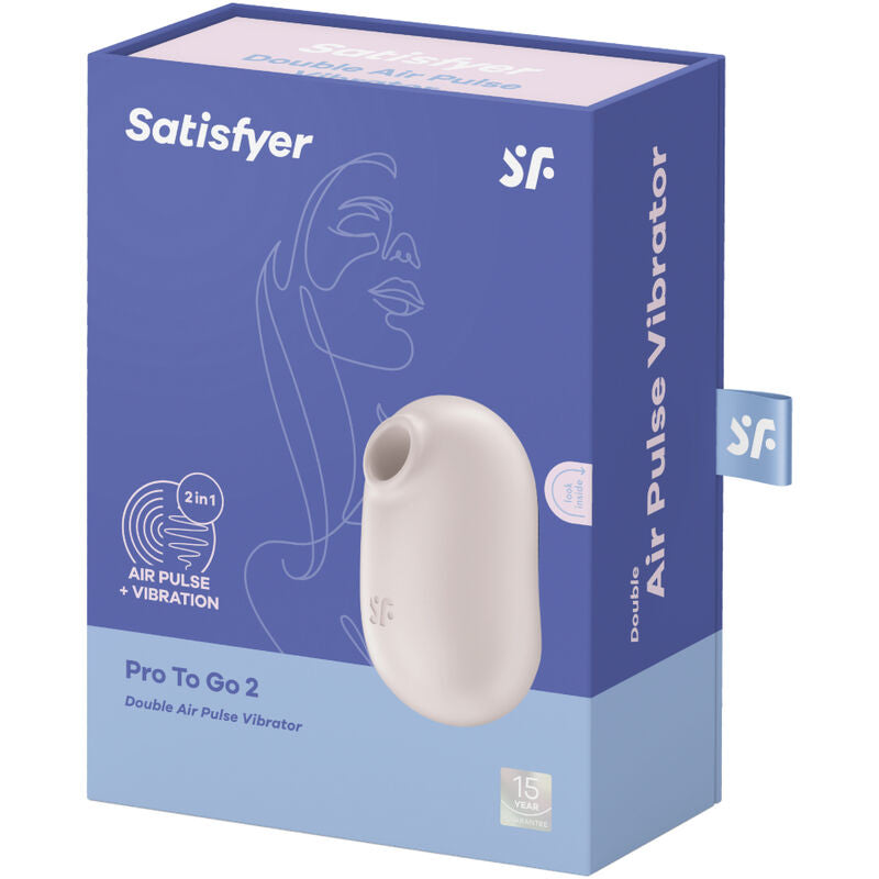 SATISFYER - STIMULATEUR ET VIBRATEUR DOUBLE AIR PULSE PRO TO GO 2 VERT