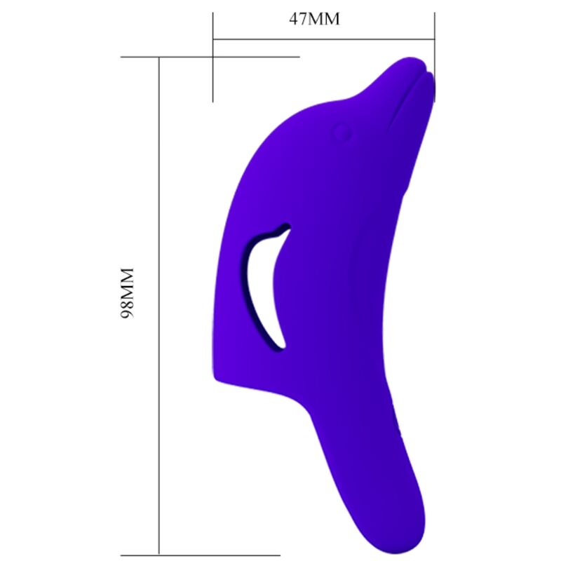 Puissant stimulateur de doigts bleu foncé delphini