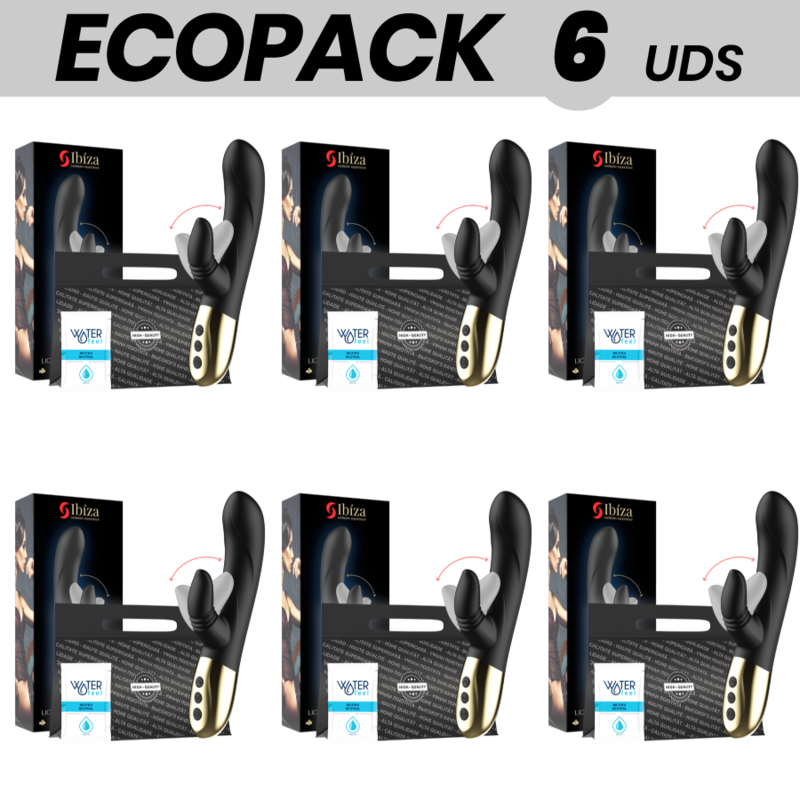 ECOPACK 6 UNITÉS - IBIZA VIBRATEUR LAPIN LÉCHER