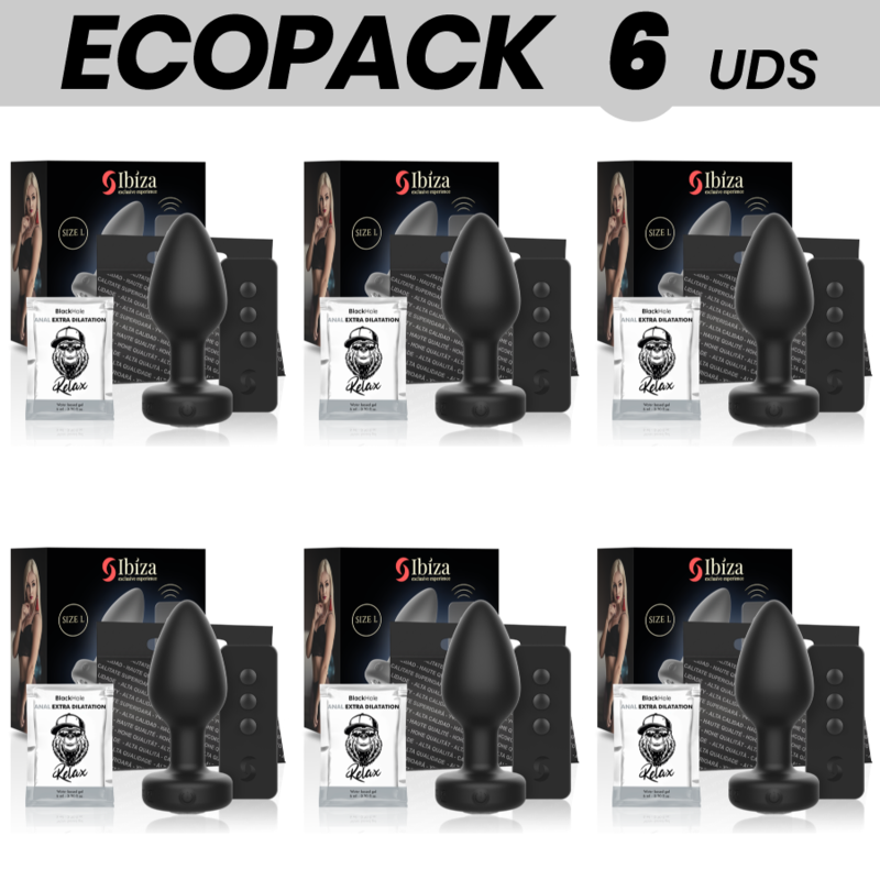 ECOPACK 6 UNITÉS - IBIZA TÉLÉCOMMANDE PRISE ANAL TAILLE L