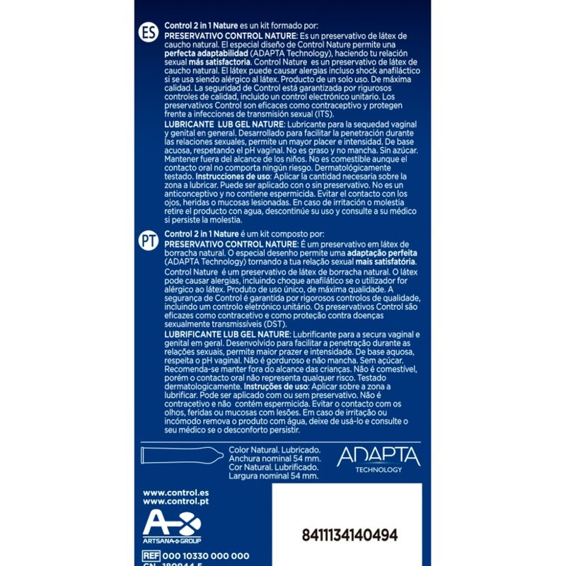 Duo natura 2-1 conservateur + gel 6 unités