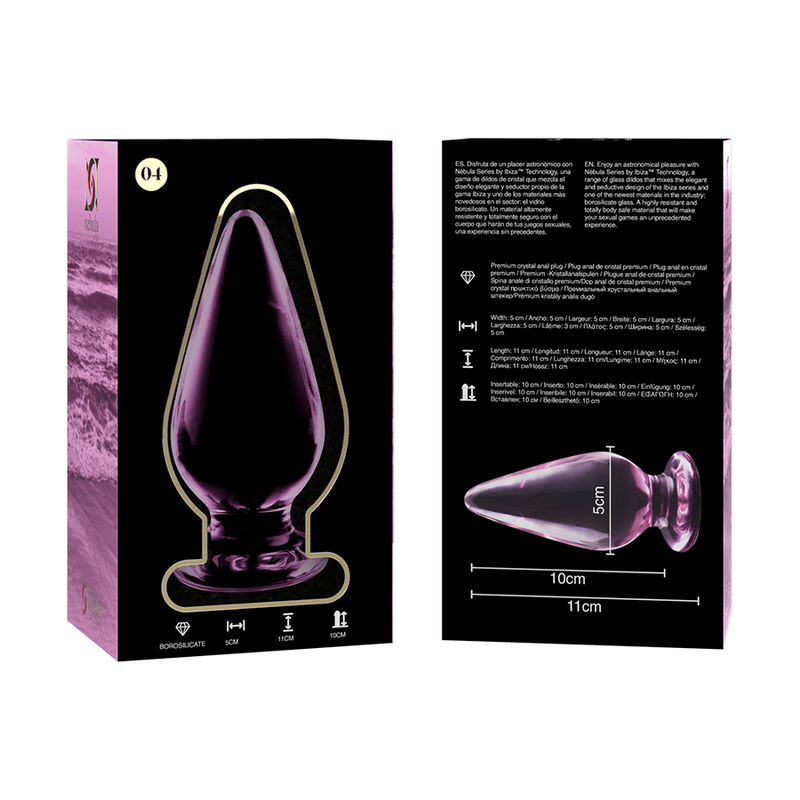 Plug Anal Verre Borosilicate Nebula Modèle 4 Rose 11 cm