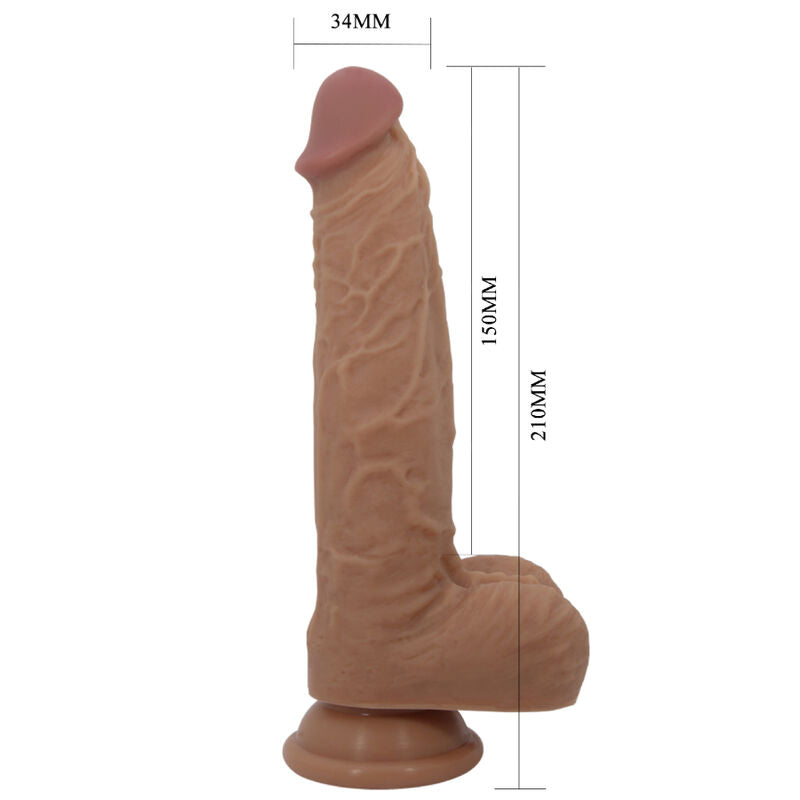 Gode en silicone jonathan 3 vibrations + 3 mesures dinsertion télécommande 21 cm