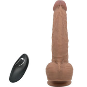 Gode en silicone jonathan 3 vibrations + 3 mesures dinsertion télécommande 21 cm