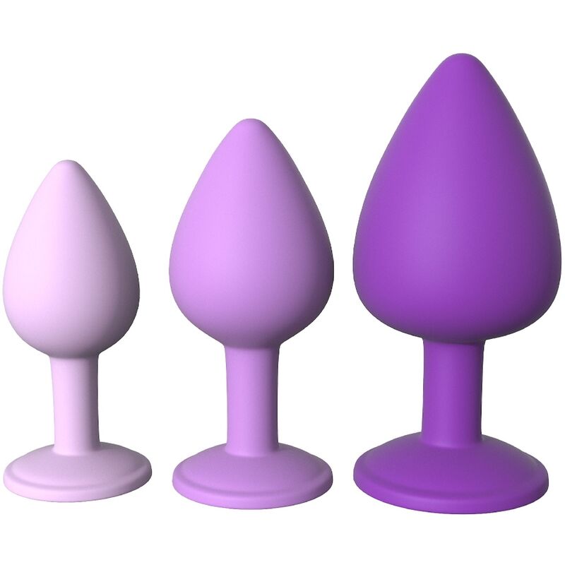Ensemble Plug Anal Little Gems 3 Tailles Silicone Souple - Fantasy
