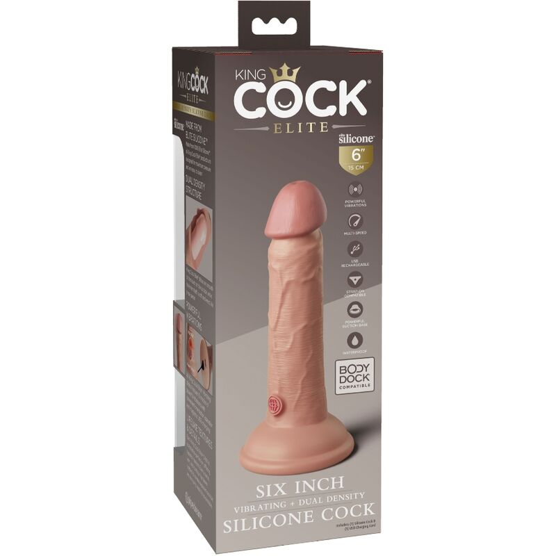 Elite gode réaliste vibrant & silicone 15.2 cm