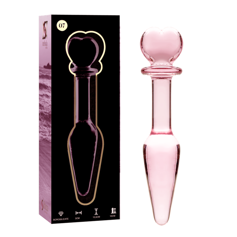 NEBULA SERIES BY IBIZA - PLUG ANAL MODÈLE 7 VERRE BOROSILICATE ROSE 13.5 CM -O- 3 CM