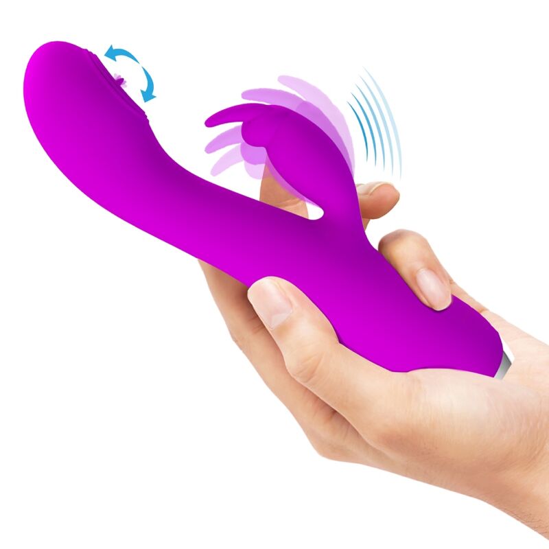 PRETTY LOVE - VIBRATEUR RECHARGEABLE RACHEL AVEC ONDES STIMULANTES VIOLET
