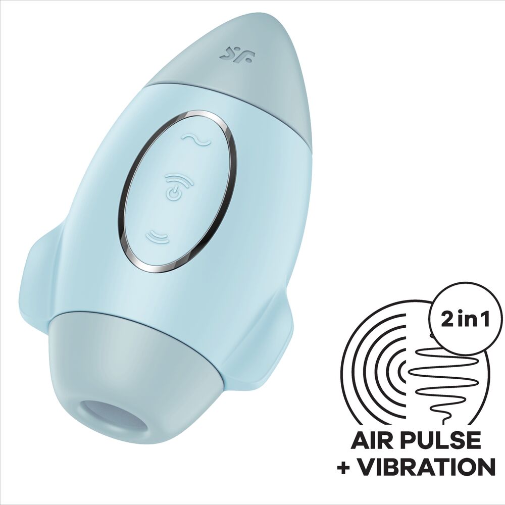 SATISFYER - MISSION CONTROL BLEU PETIT VIBRATEUR  DOUBLE IMPULSION