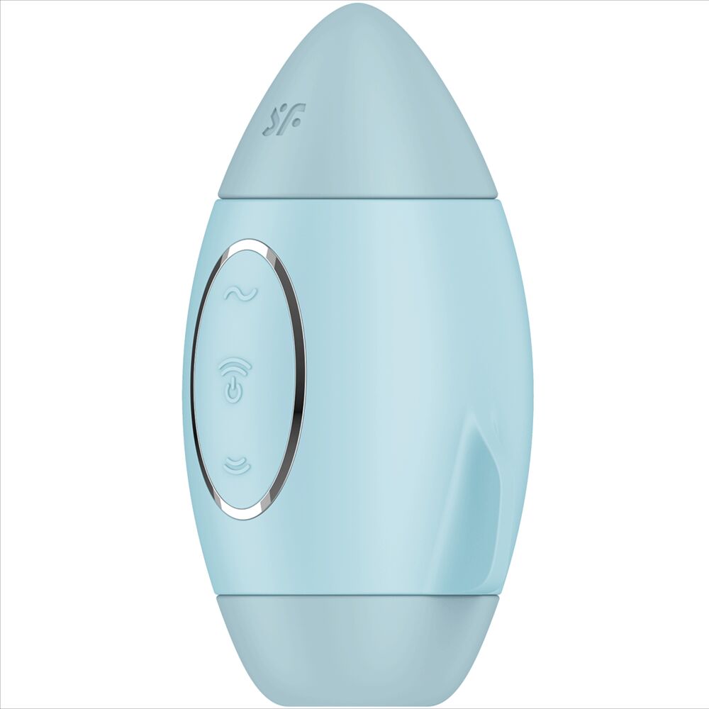 SATISFYER - MISSION CONTROL BLEU PETIT VIBRATEUR  DOUBLE IMPULSION