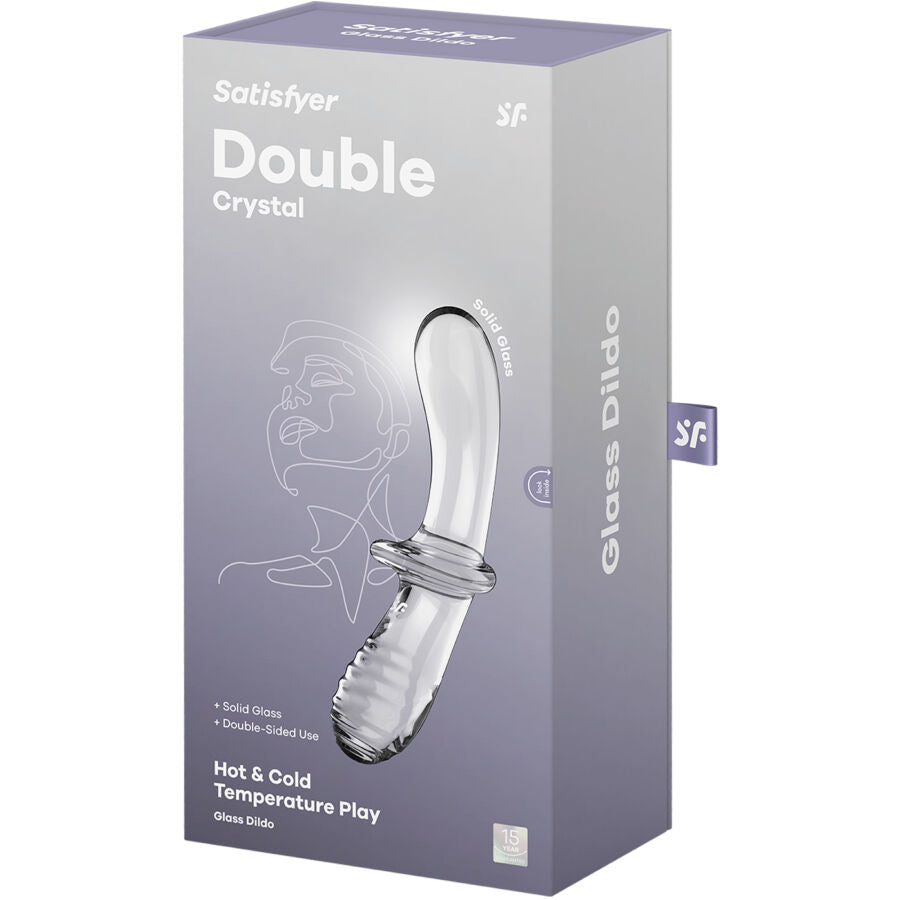 SATISFYER - GODE DOUBLE CRISTAL BLEU