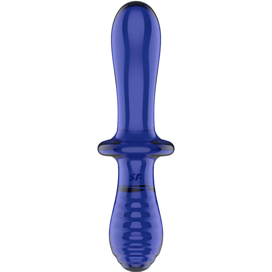 SATISFYER - GODE DOUBLE CRISTAL BLEU