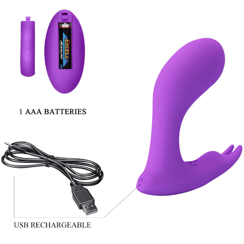 Télécommande à vibration et pulsation idabelle violet