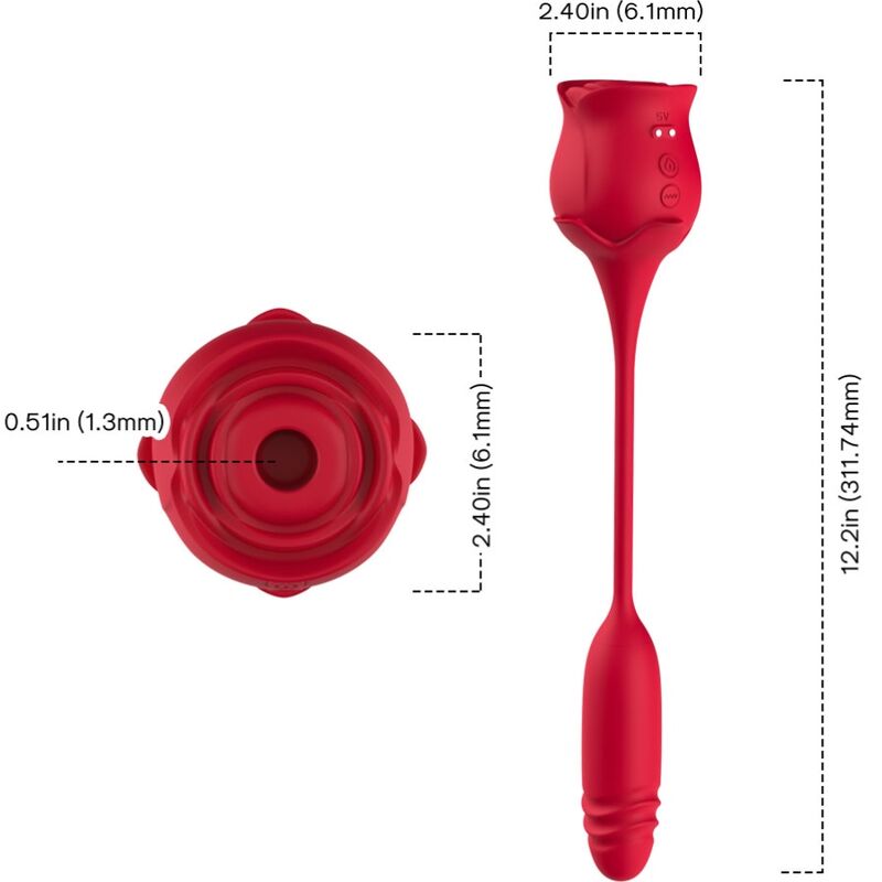 ARMONY - ROSEKNIGTH ASPIRATEUR DE CLITORIS ET VIBRATEUR ROUGE
