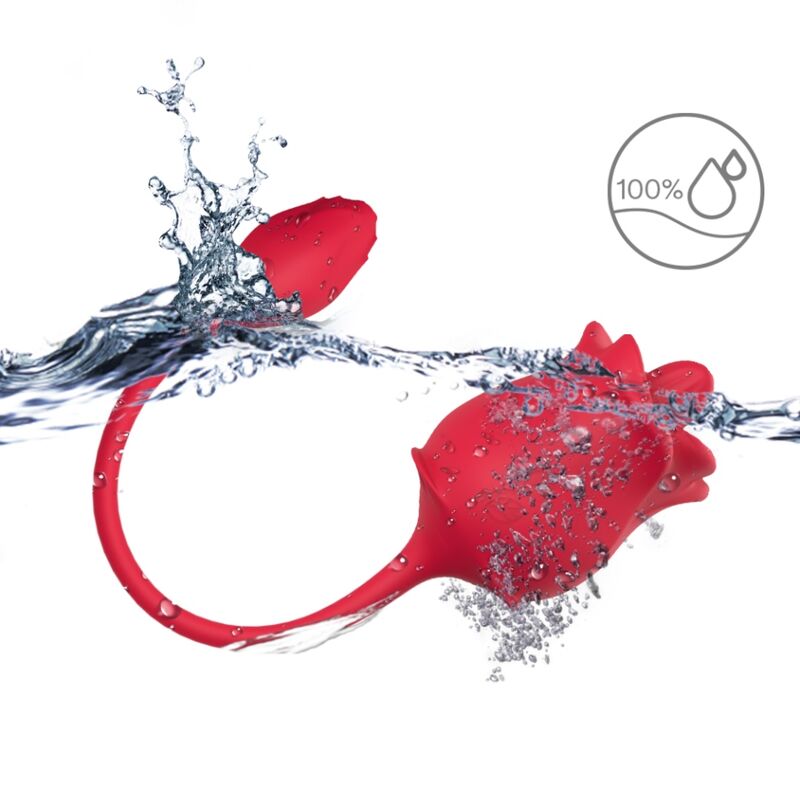 ARMONY - STIMULATEUR D'ASPIRATION ET VIBRATEUR ROSE 2 EN 1 10 MODES AVEC QUEUE ROUGE