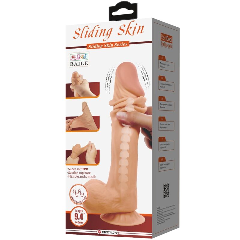 Gode Réaliste Sliding Skin Ventouse - Pretty Love