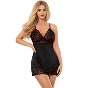 SUBBLIME - BABYDOLL AVEC POITRINE IMPRIMÉ FLEURI NOIR S/M