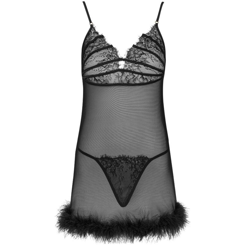LIVCO CORSETTI FASHION - ENSEMBLE ZERUNAM BABYDOLL + STRING NOIR