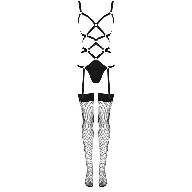 LIVCO CORSETTI FASHION - THIARA LC 20213 ENSEMBLE CORPS + BAS NOIR L/XL