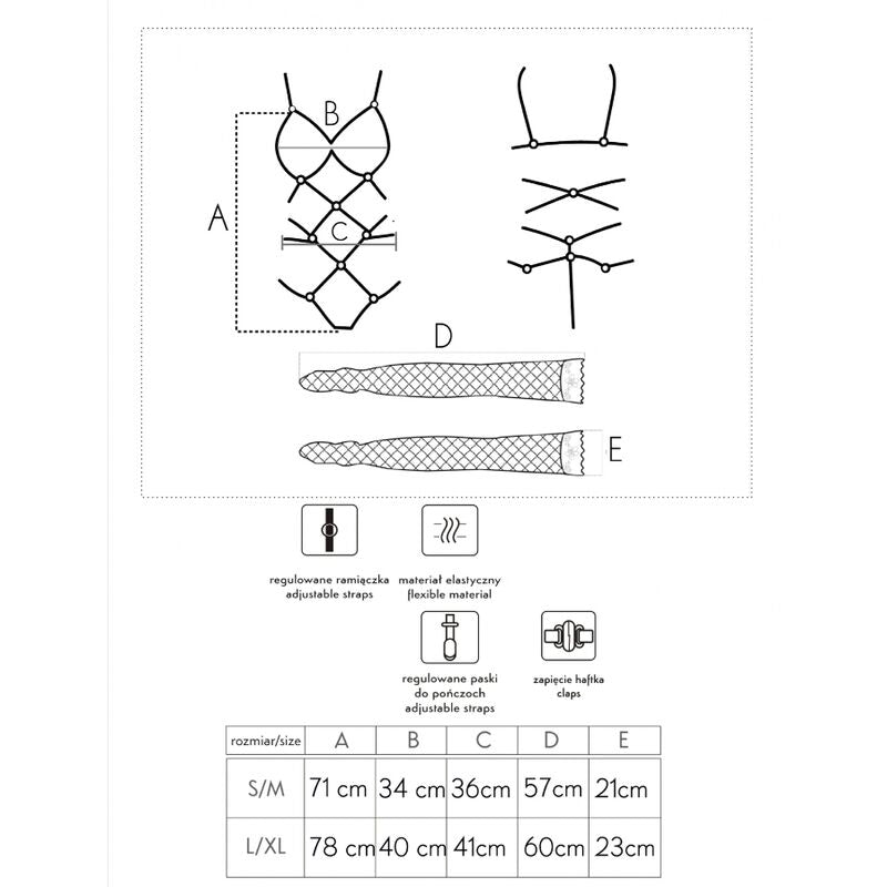 LIVCO CORSETTI FASHION - THIARA LC 20213 ENSEMBLE CORPS + BAS NOIR L/XL