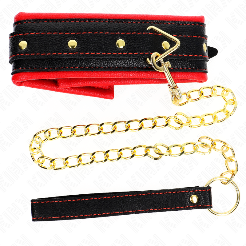 Collier BDSM Cuir Éponge Bracelet Réglable 37-54 cm - Kink