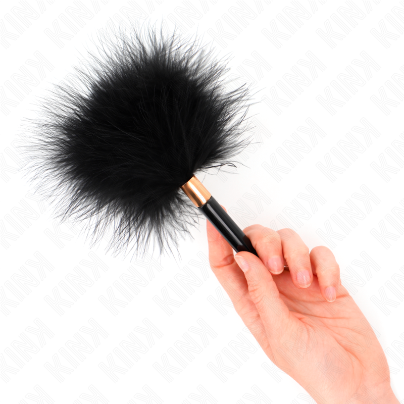 Plumeau Érotique Plumes Manche Métal Doré 18 cm - Kink