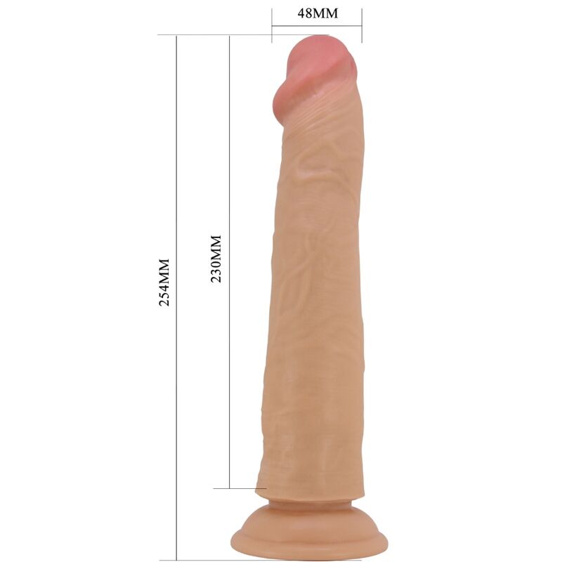Gode Ventouse Réaliste Sharife 25 cm Peau Coulissante - TPR - Pretty Love