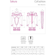 LIVCO CORSETTI FASHION - COMBINAISON SAKURA CF 90357 + GANTS LONGS + PORTE-JARRETELLES NOIR S/M