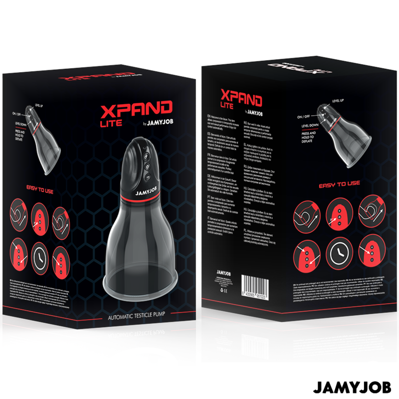 JAMYJOB - XPAND LITE POMPE À TESTICULES AUTOMATIQUE 3 NIVEAUX D'ONDES STIMULANTES GRIS