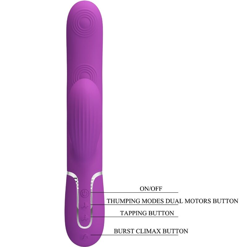 PRETTY LOVE - VIBRATEUR LAPIN MULTIFONCTION 3 EN 1 PERLITA VIOLET