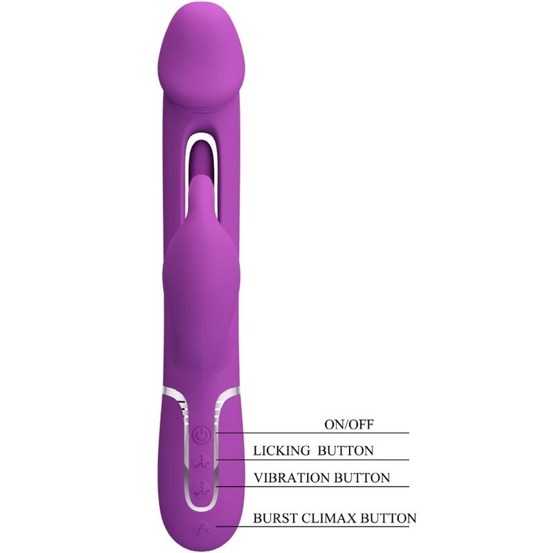 PRETTY LOVE - KAMPAS VIBRATEUR LAPIN MULTIFONCTION 3 EN 1 VIOLET