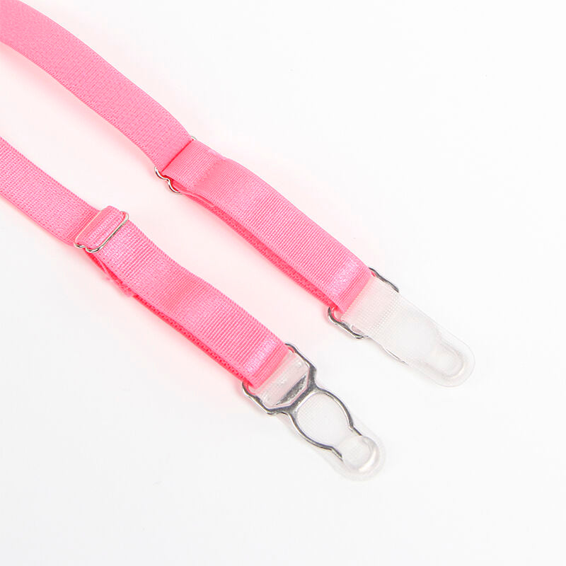 SUBBLIME - 955359 ENSEMBLE SOUTIEN-GORGE AVEC DENTELLE ET LIENS JARRETELLES ROSE ET VIOLET S/M