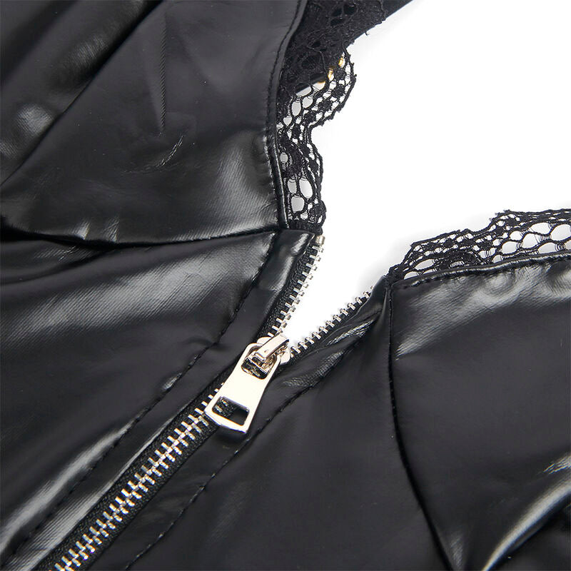 Body Lingerie Fermeture Éclair Cuir Noir - Subblime