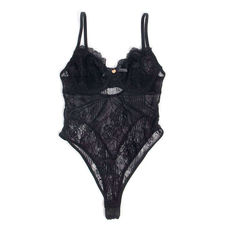 Body Sexy Dentelle Noire Entrejambe Ouvert Push-Up - Subblime
